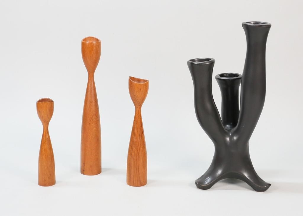 4 SCANDINAVIAN MODERN CANDLESTICKSLot