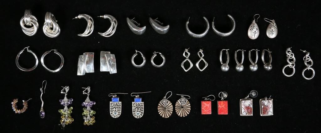 LOT OF STERLING EARRINGS17 pairs 34256b