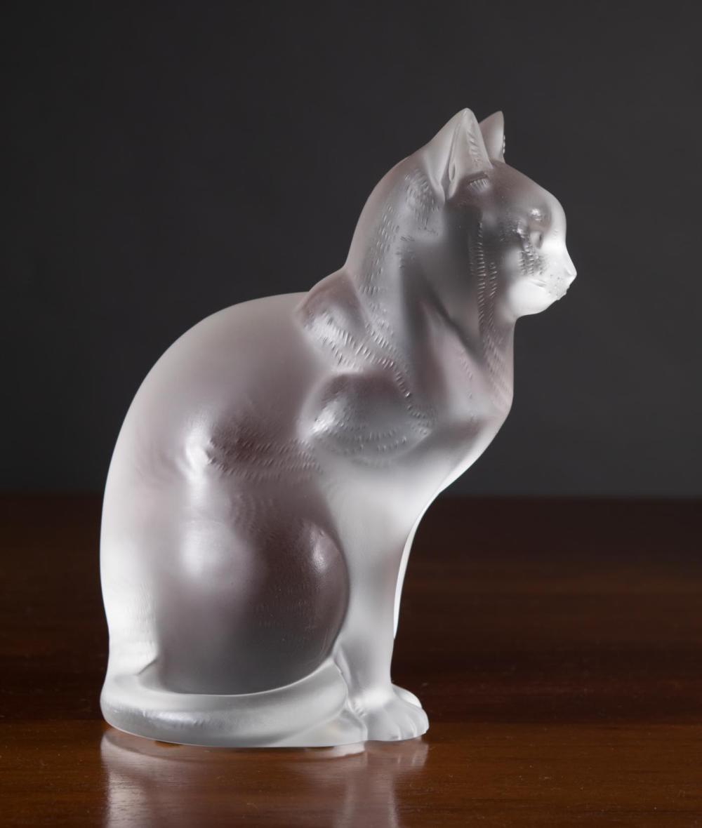 FRENCH LALIQUE FROSTED GLASS CATFRENCH 342643