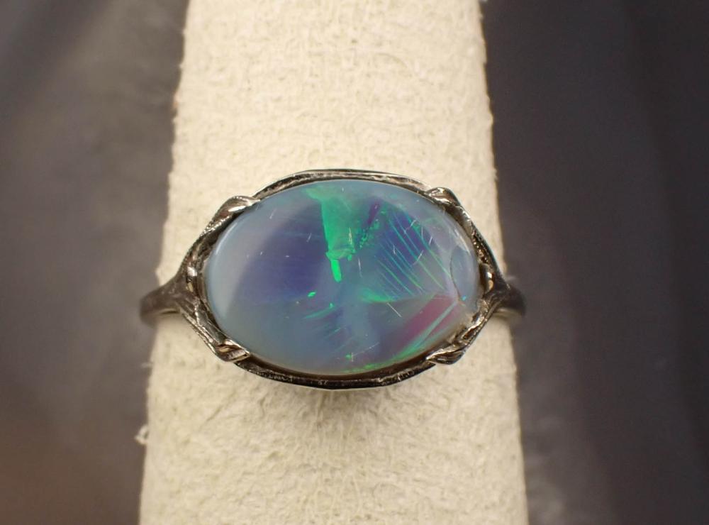 OPAL AND FOURTEEN KARAT WHITE GOLD