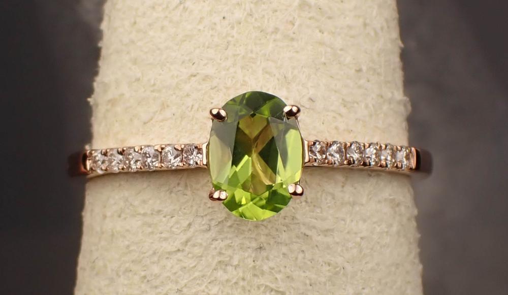 PERIDOT DIAMOND AND ROSE GOLD 34265c