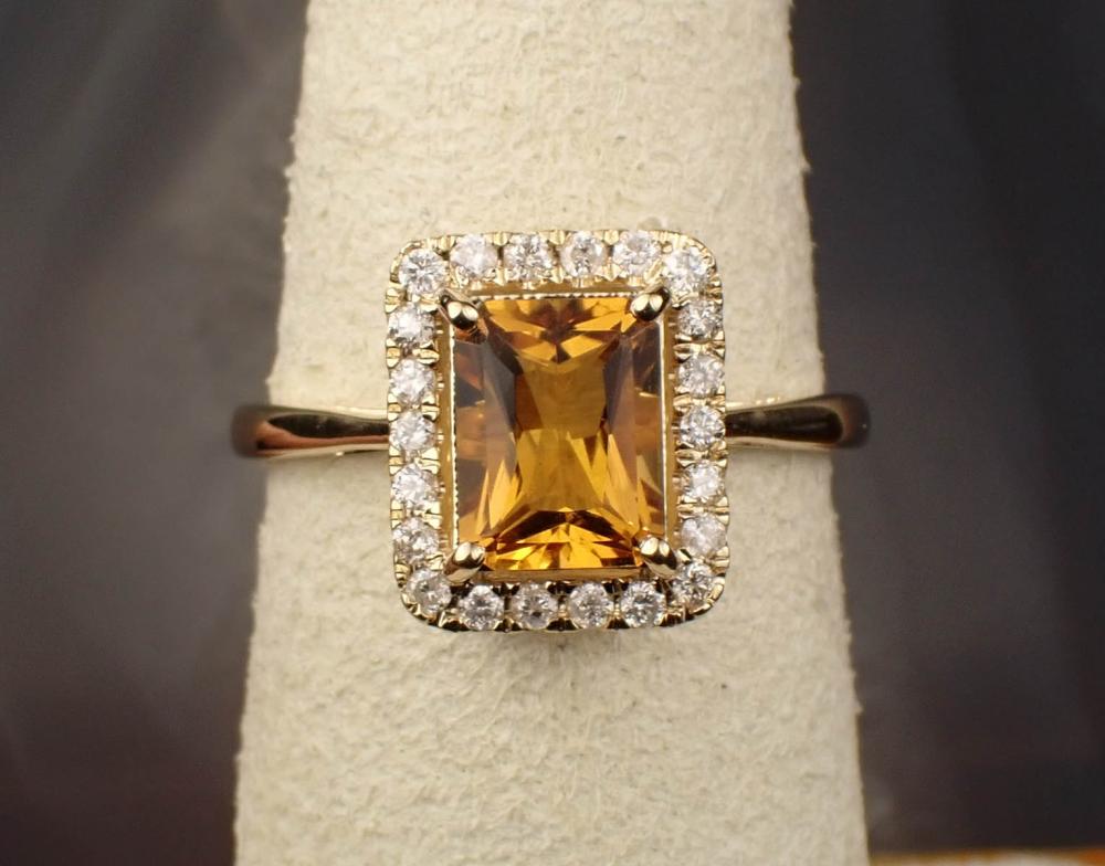 CITRINE DIAMOND AND GOLD RINGCITRINE  342716