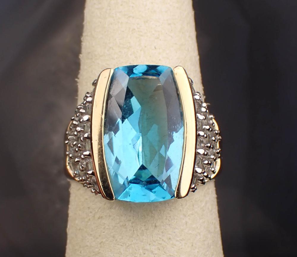 BLUE TOPAZ AND FOURTEEN KARAT GOLD 342751