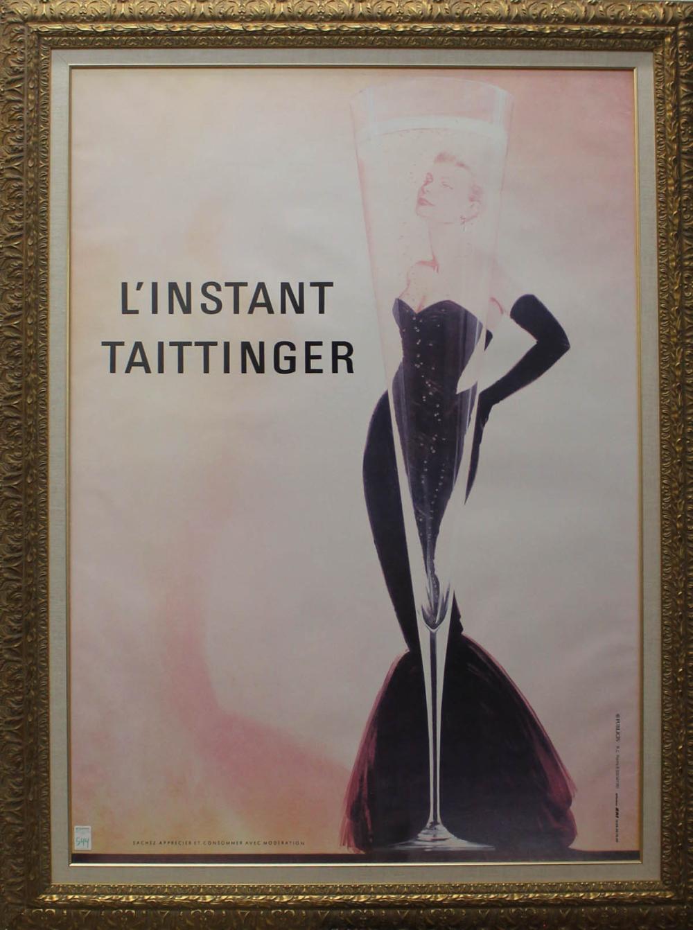 LARGE POSTER: "L'INSTANT TAITTINGER,"LARGE