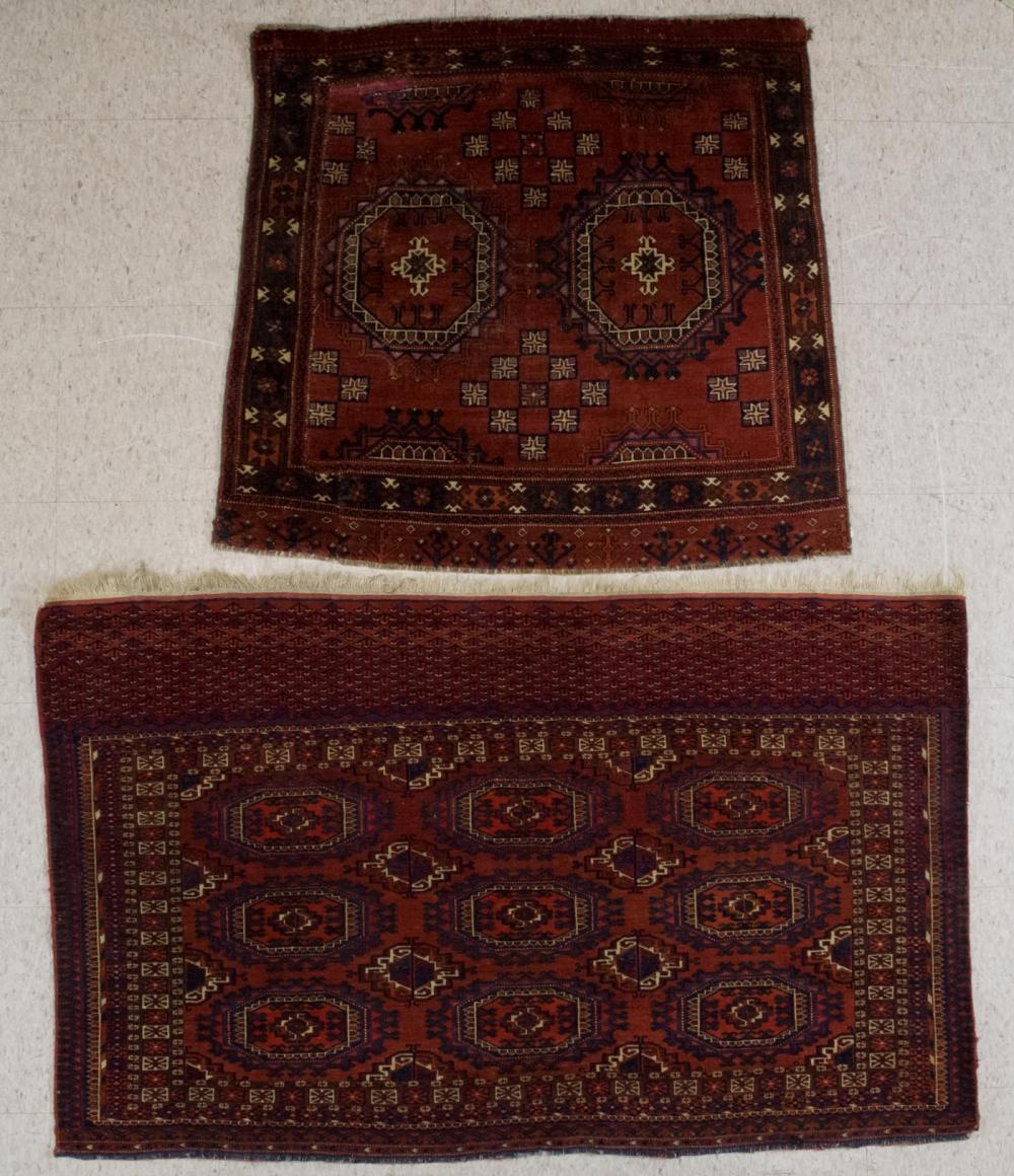 TWO HAND KNOTTED ANTIQUE TURKMEN