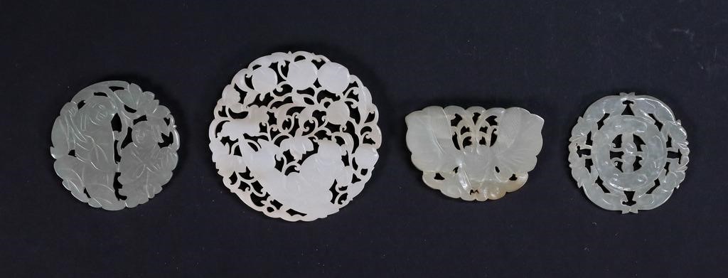 4 CHINESE CARVED JADE PENDANTS4