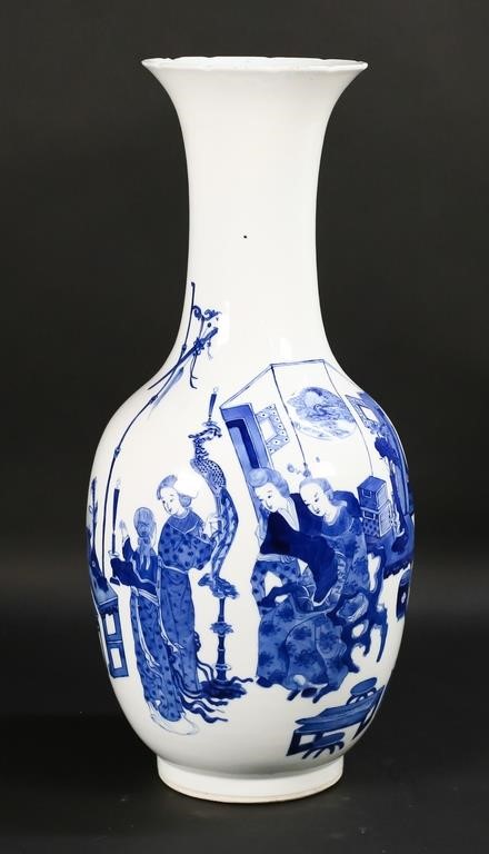 QING STYLE CHINESE PORCELAIN VASEBlue 3427c2