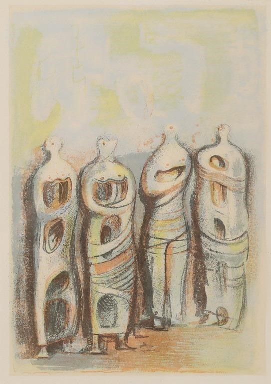 HENRY MOORE LITHOGRAPH THE FOUR 3427d4