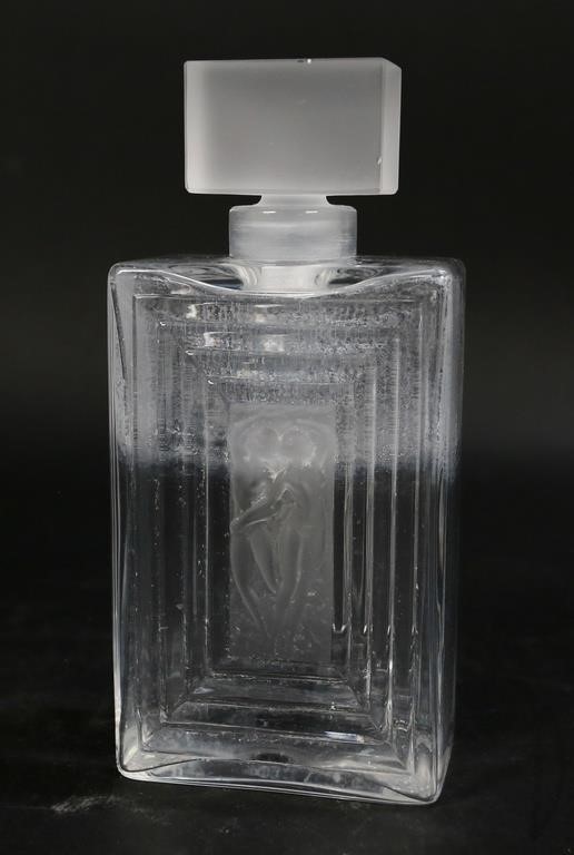 SIGNED LALIQUE DUNCAN CRYSTAL PERFUME