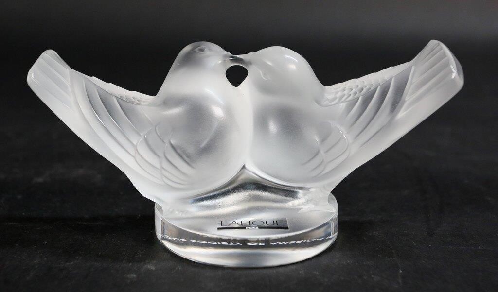 LALIQUE LOVEBIRDS PAPERWEIGHTLalique 3427e3