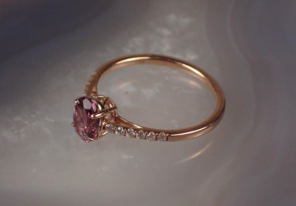 RHODOLITE GARNET, DIAMOND AND GOLD