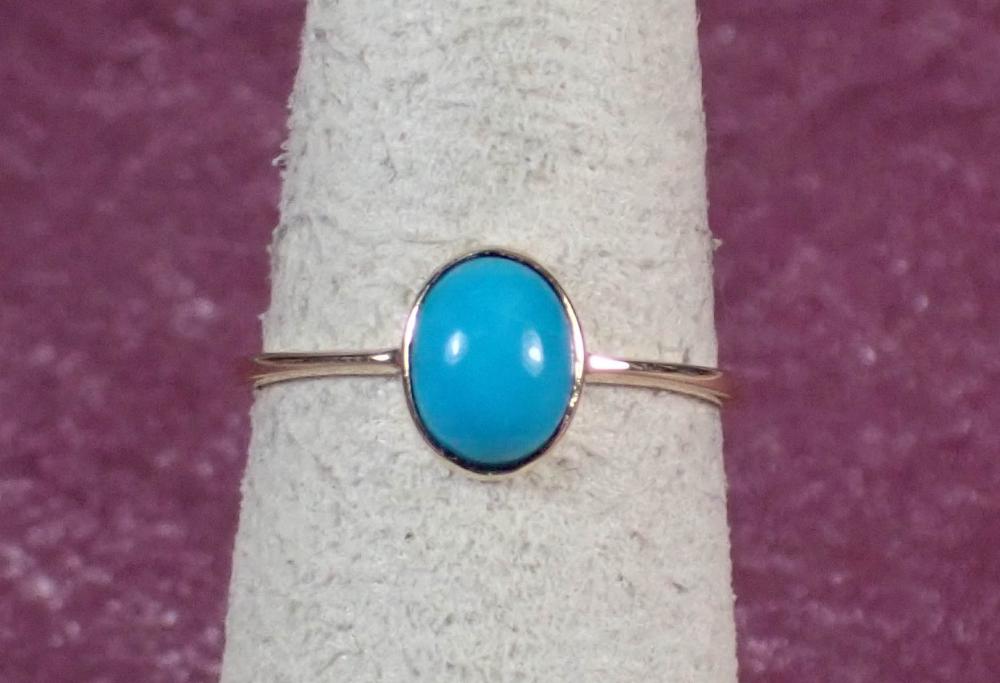 TURQUOISE AND FOURTEEN KARAT GOLD