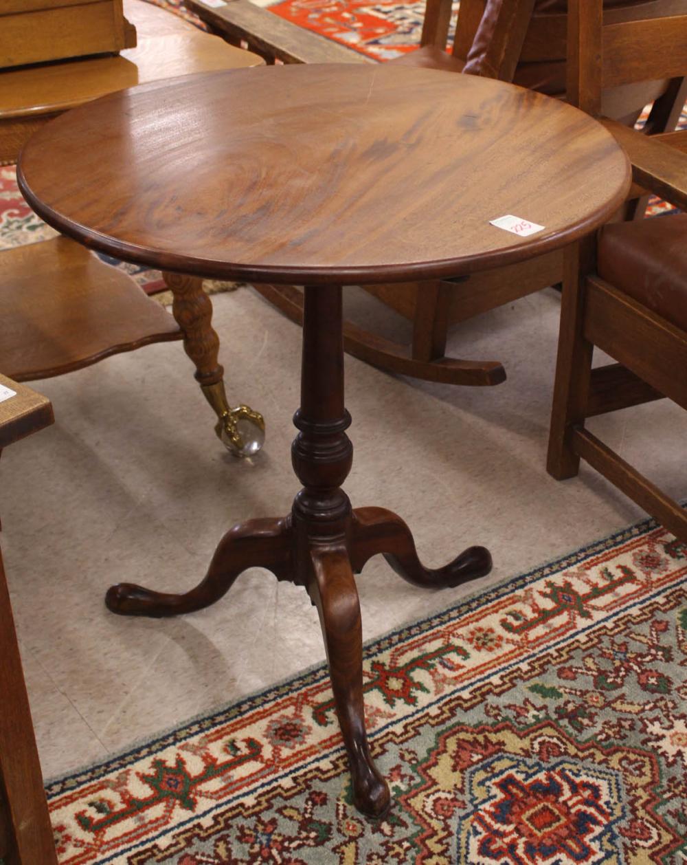 ROUND MAHOGANY TILT-TOP TEA TABLEROUND