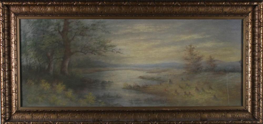 A. LOWDEN PASTEL ON CANVAS, RIVER