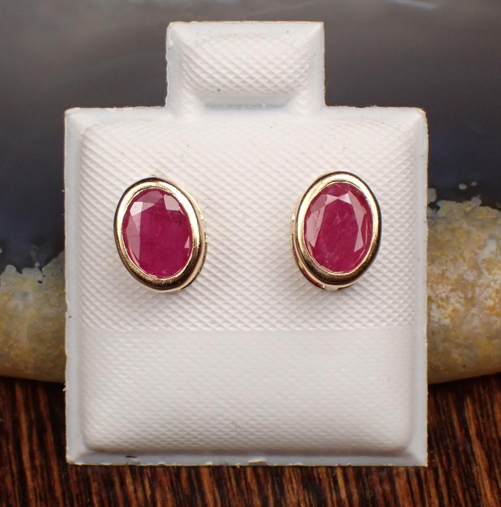 PAIR OF RUBY AND FOURTEEN KARAT