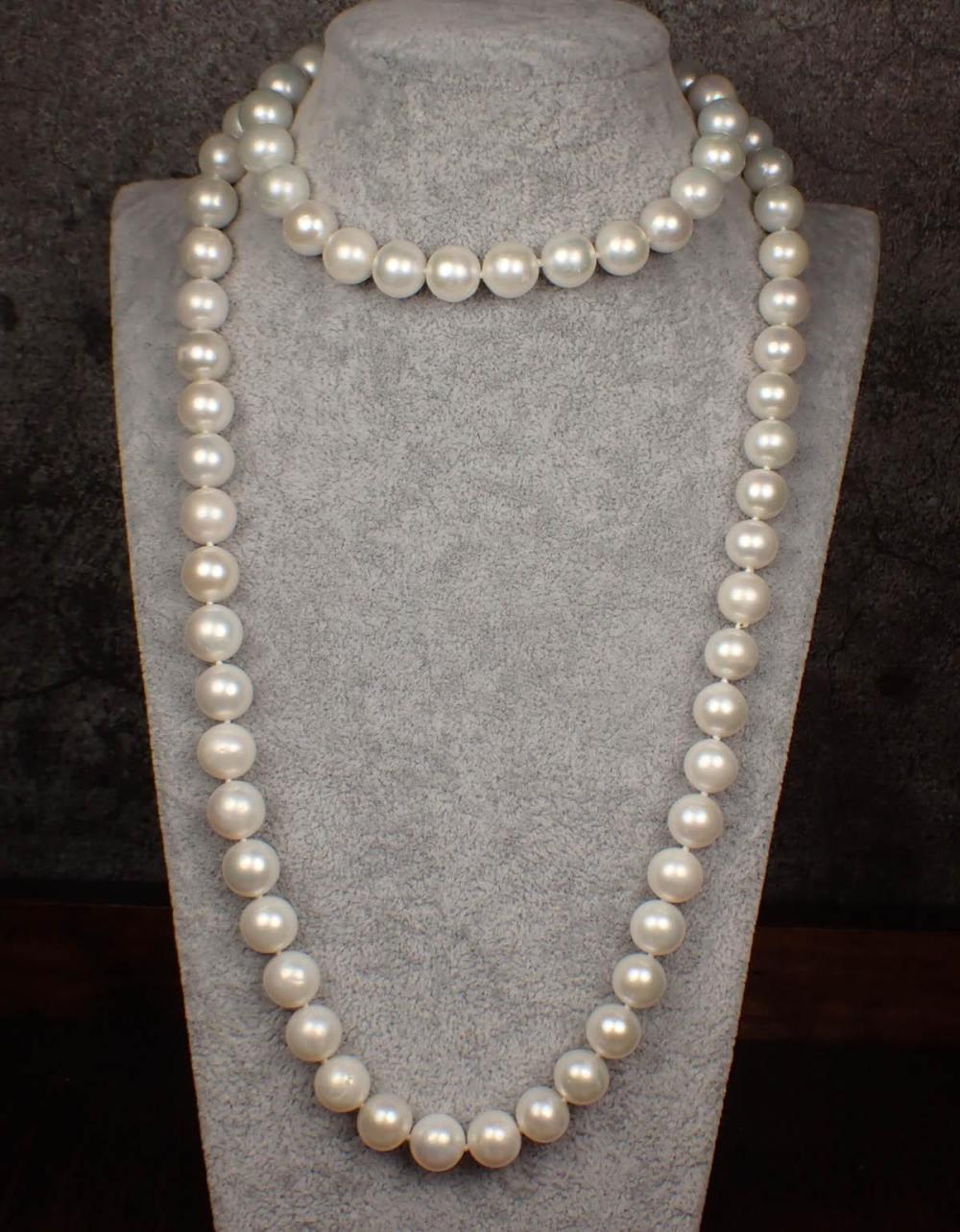 OPERA LENGTH WHITE PEARL NECKLACEOPERA 3429eb