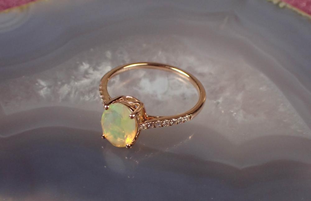 FIRE OPAL, DIAMOND AND FOURTEEN