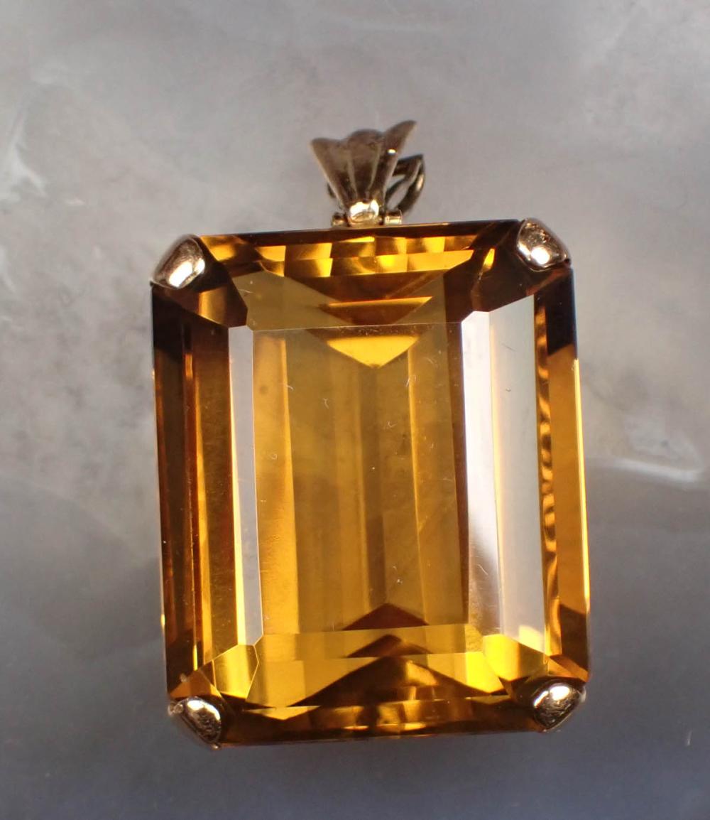 CITRINE QUARTZ SOLITAIRE PENDANTCITRINE 342a45