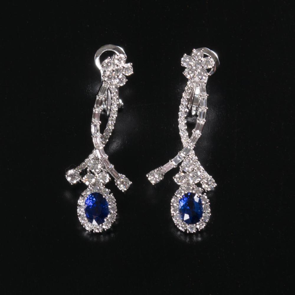 PAIR OF DIAMOND AND BLUE SAPPHIRE 342a4d