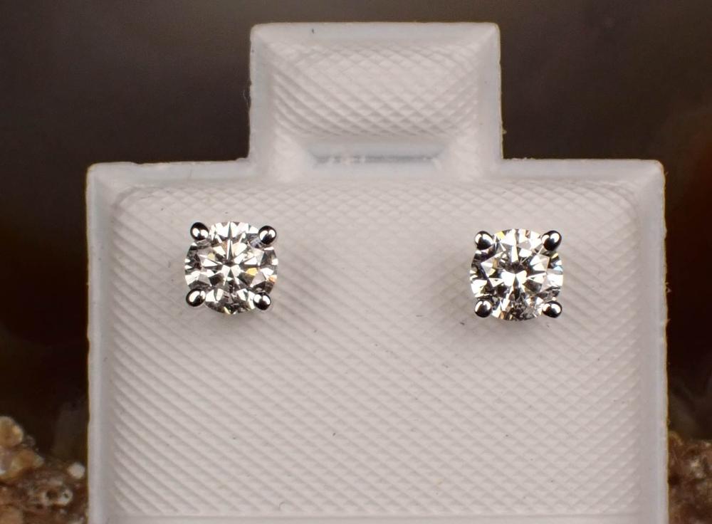 PAIR OF DIAMOND AND FOURTEEN KARAT