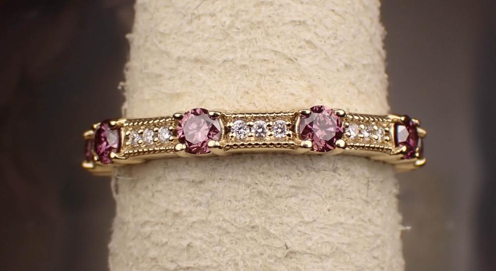 FANCY PINK AND WHITE DIAMOND ETERNITY