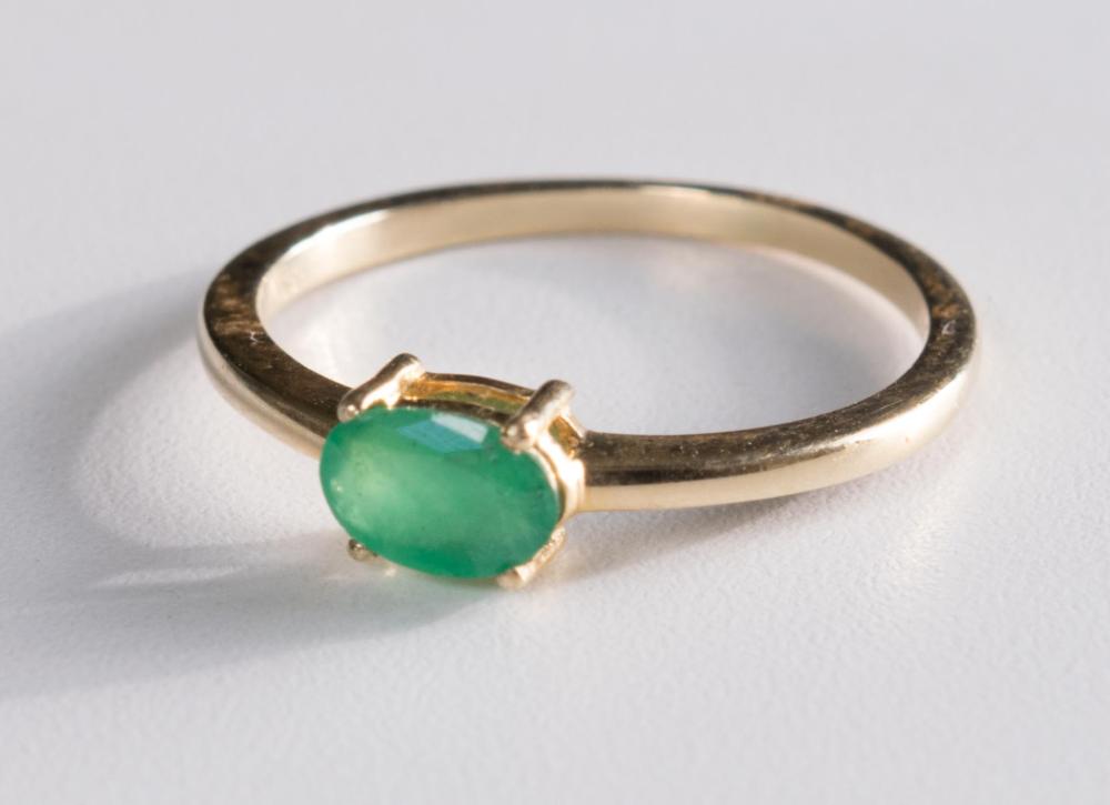 EMERALD AND FOURTEEN KARAT GOLD