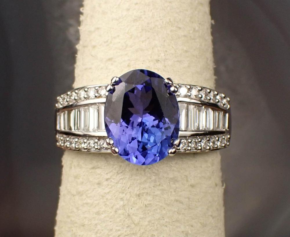 TANZANITE, DIAMOND AND FOURTEEN