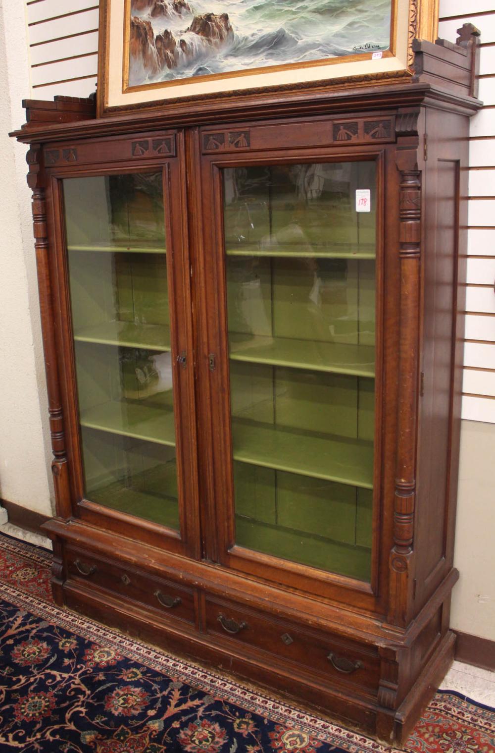 VICTORIAN DOUBLE DOOR MAHOGANY 342bac