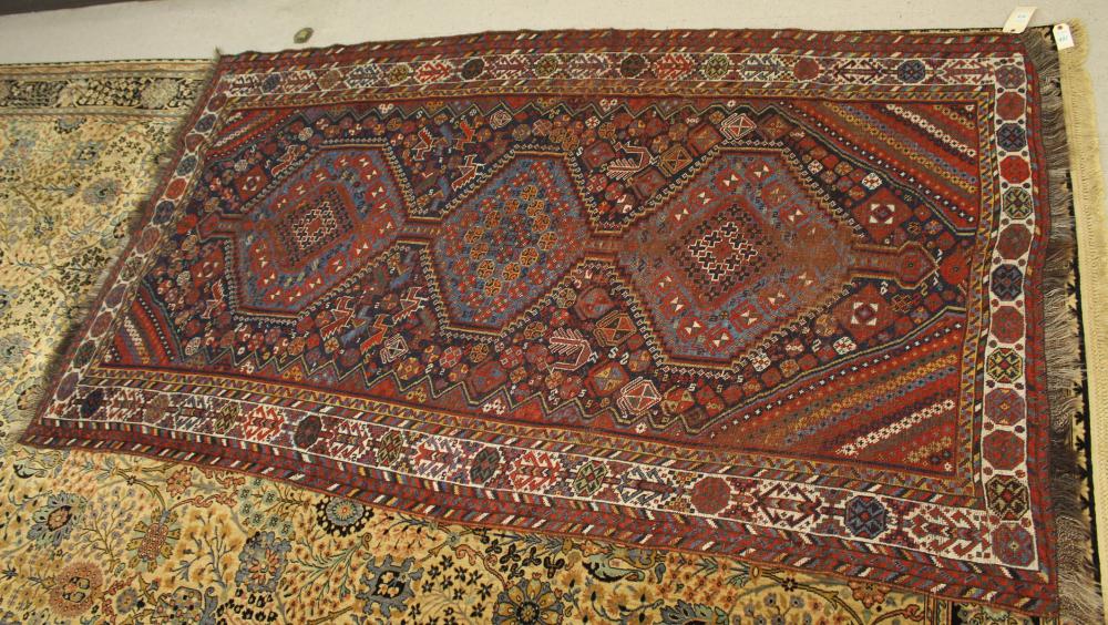 ANTIQUE PERSIAN SHIRAZ AREA RUGANTIQUE 342c34