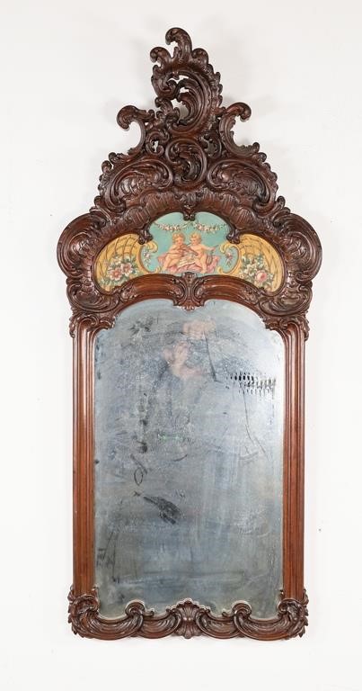 CARVED MIRROR WITH HAND PAINTED 342d1a