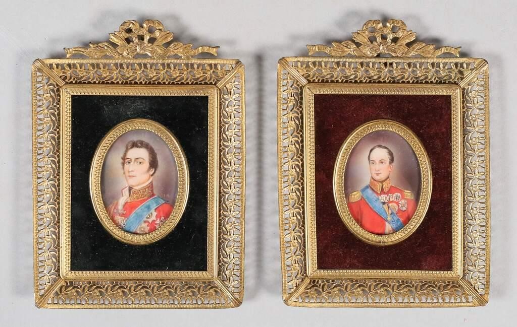 2 HAND PAINTED PORTRAIT MINIATURES2 342d37