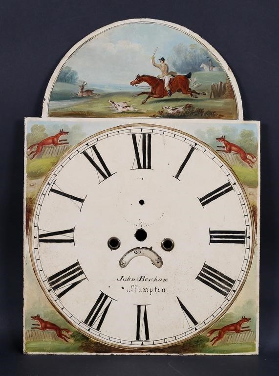 HAND PAINTED CLOCK FACE WITH HUNT 342d30