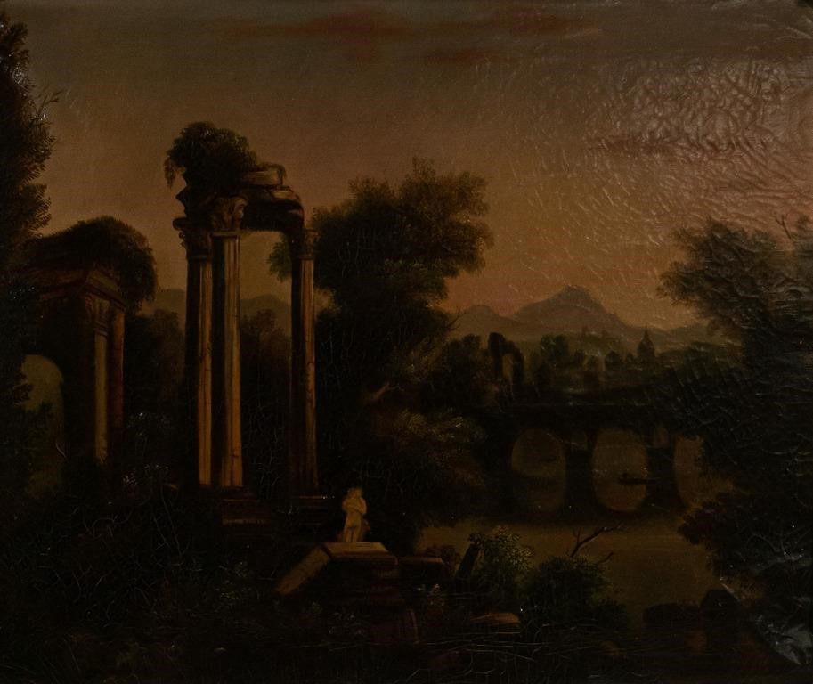 OIL ON CANVAS NEOCLASSICAL LANDSCAPEOil 342d82