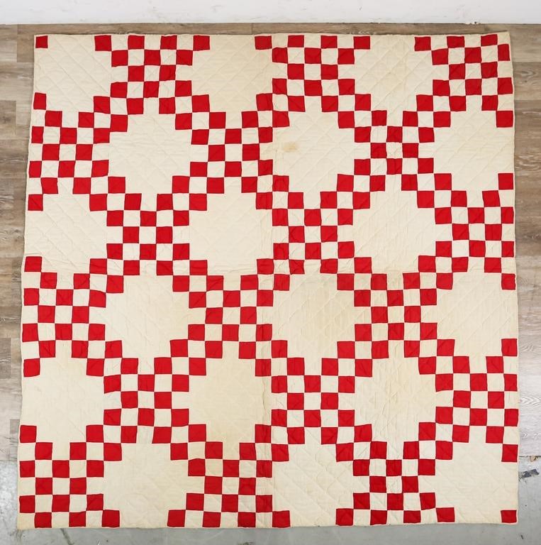 RED & WHITE PATCHWORK QUILTRed