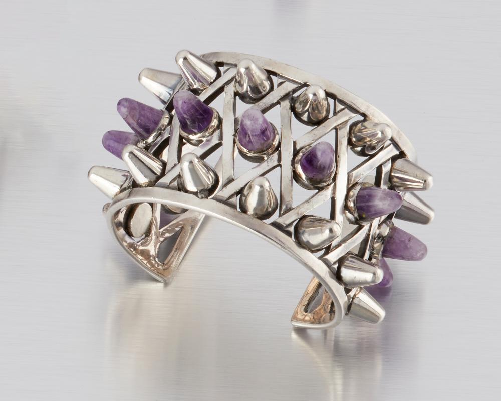 AN ANTONIO PINEDA SILVER AND AMETHYST