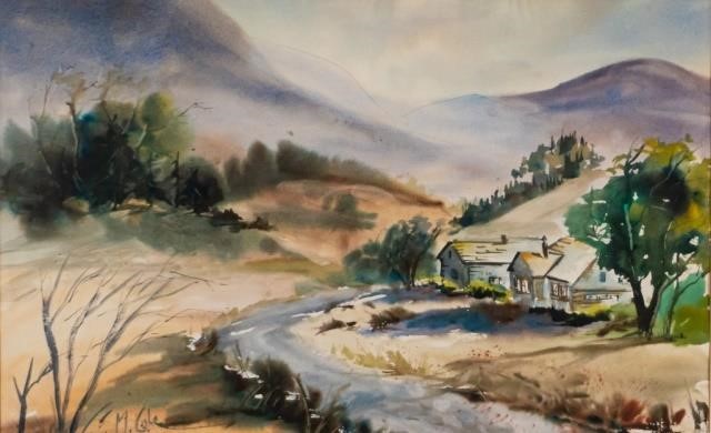 MARIE COLE WATERCOLOR HOUSE IN