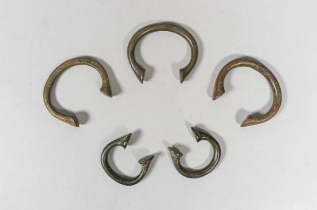 5 KHMER BRONZE CUFFS5 Khmer Cambodian