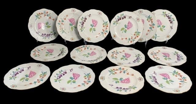 14 HEREND PORCELAIN DINNER PLATES14