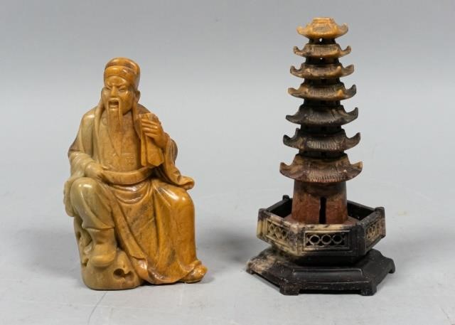 2 CHINESE SOAPSTONE SCULPTURES2 3408ff