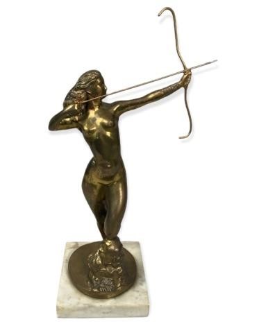 BRONZE FIGURAL OF A NUDE WOMAN
