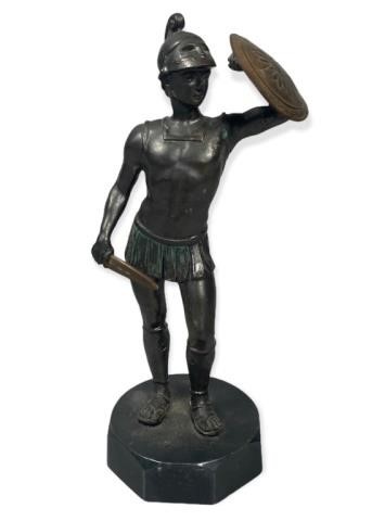 FIGURAL BRONZE STATUE OF A SOLDIER