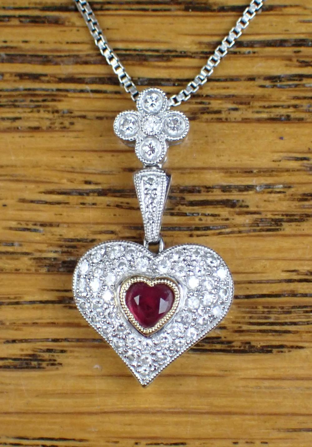RUBY AND DIAMOND PENDANT NECKLACERUBY 340973