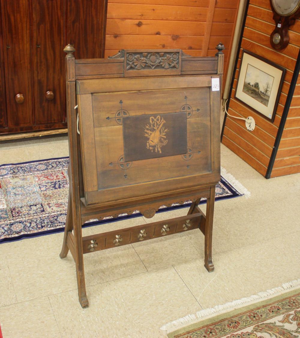 VICTORIAN CARVED AND INLAID WALNUT 3409c5