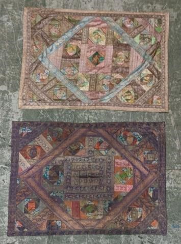 GROUPING OF 2 INDIAN SILK TAPESTRY