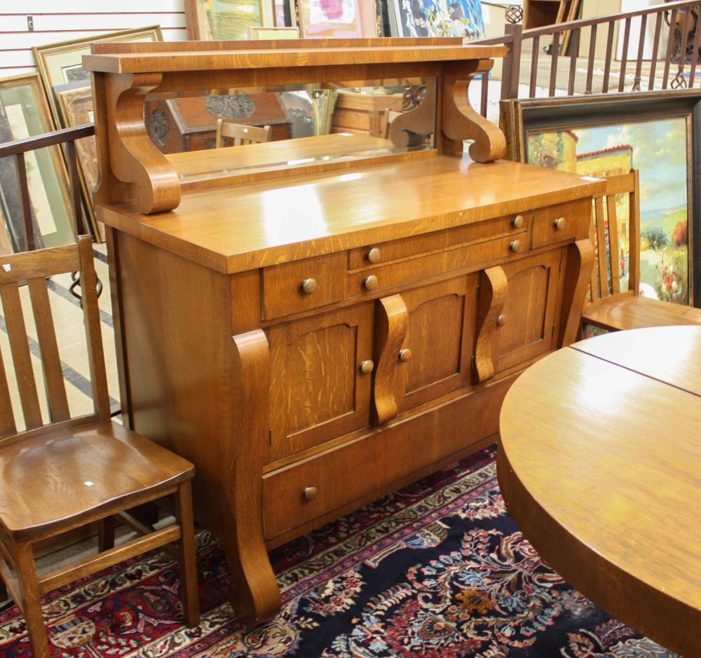 AN OAK SIDEBOARDAN OAK SIDEBOARD,