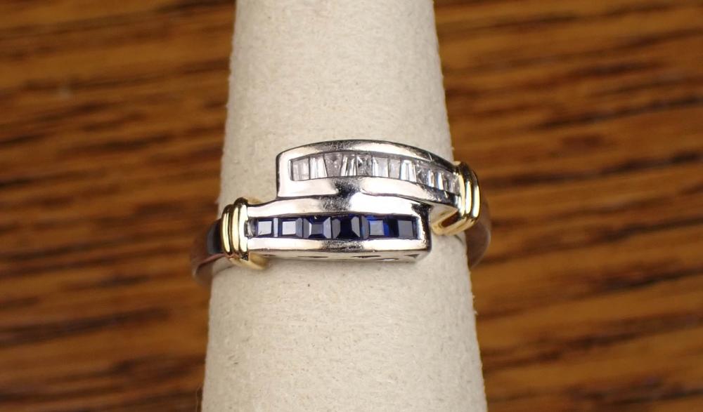 SAPPHIRE DIAMOND AND TWO TONE 340a05
