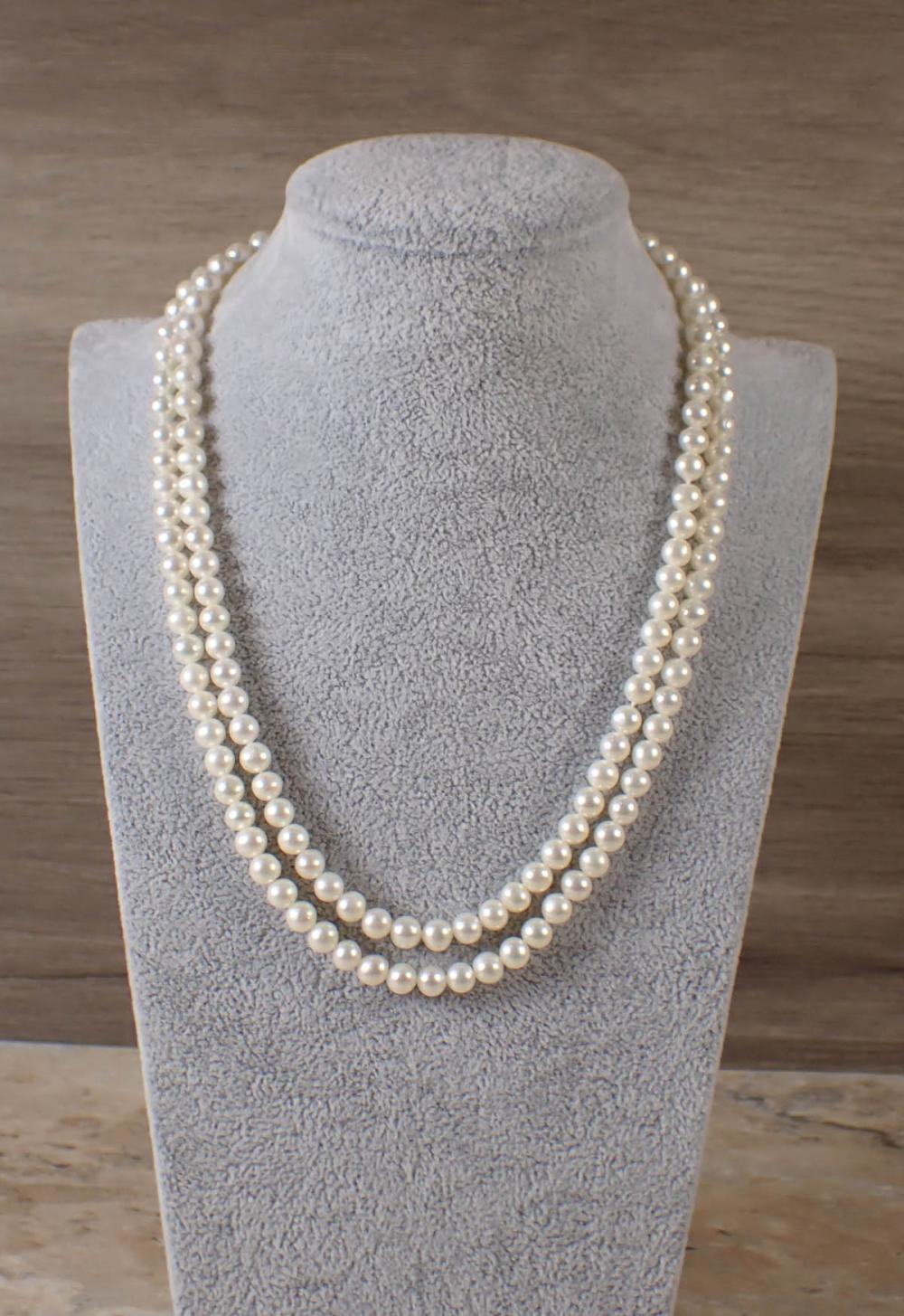 PEARL AND FOURTEEN KARAT GOLD NECKLACEPEARL 340a50