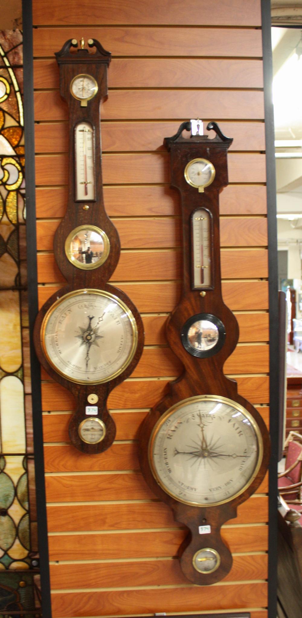 TWO CISTERN WALL BAROMETER/THERMOMETERSTWO