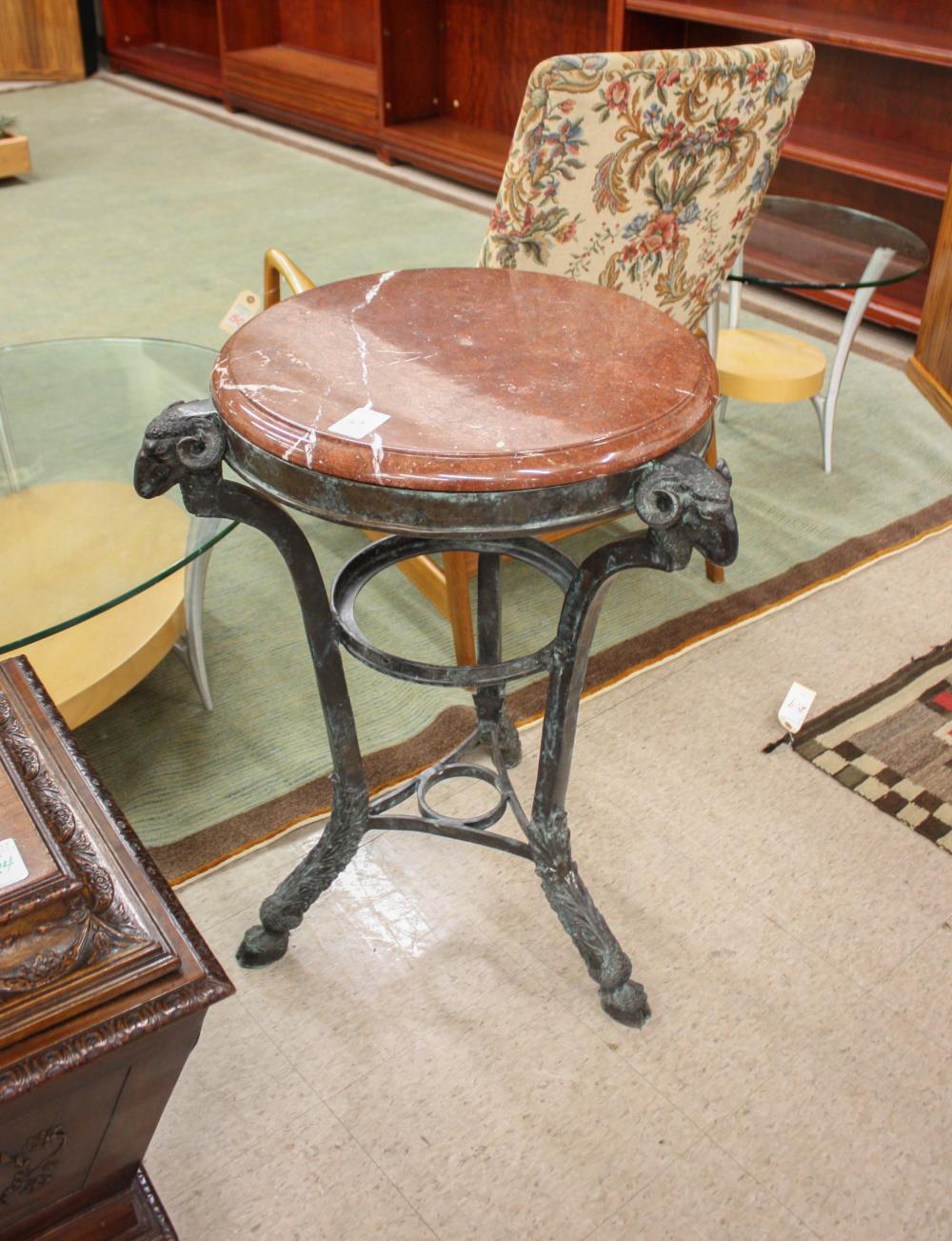 NEOCLASSICAL STYLE BRONZE MARBLE-TOP