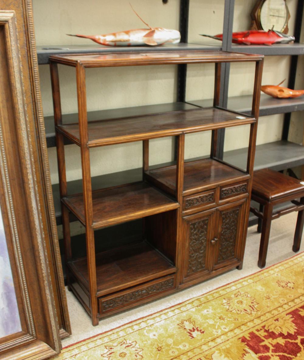 ROSEWOOD ETAGERE SQUARE SIDE TABLEROSEWOOD